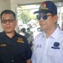 Ketua DKD Garda Prabowo Sumsel, Bama Juni didampingi Orator Aksi,Rabik tengah memberikan keterangan kepada awak media, terkait tapal batas wilayah Muba-Muratara.(Foto:J)