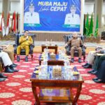 Bupati Muba, H.M Toha saat menerima audensi  Kepala Cabang BRI Sekayu, Heru Wijaya.(Foto:J)