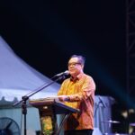 Wakil Gubernur Sumsel, Cik Ujang saat memberikan kata sambutan usai resmi penutupan Sriwijaya Ekpo Tahun 2025.(Foto:J)