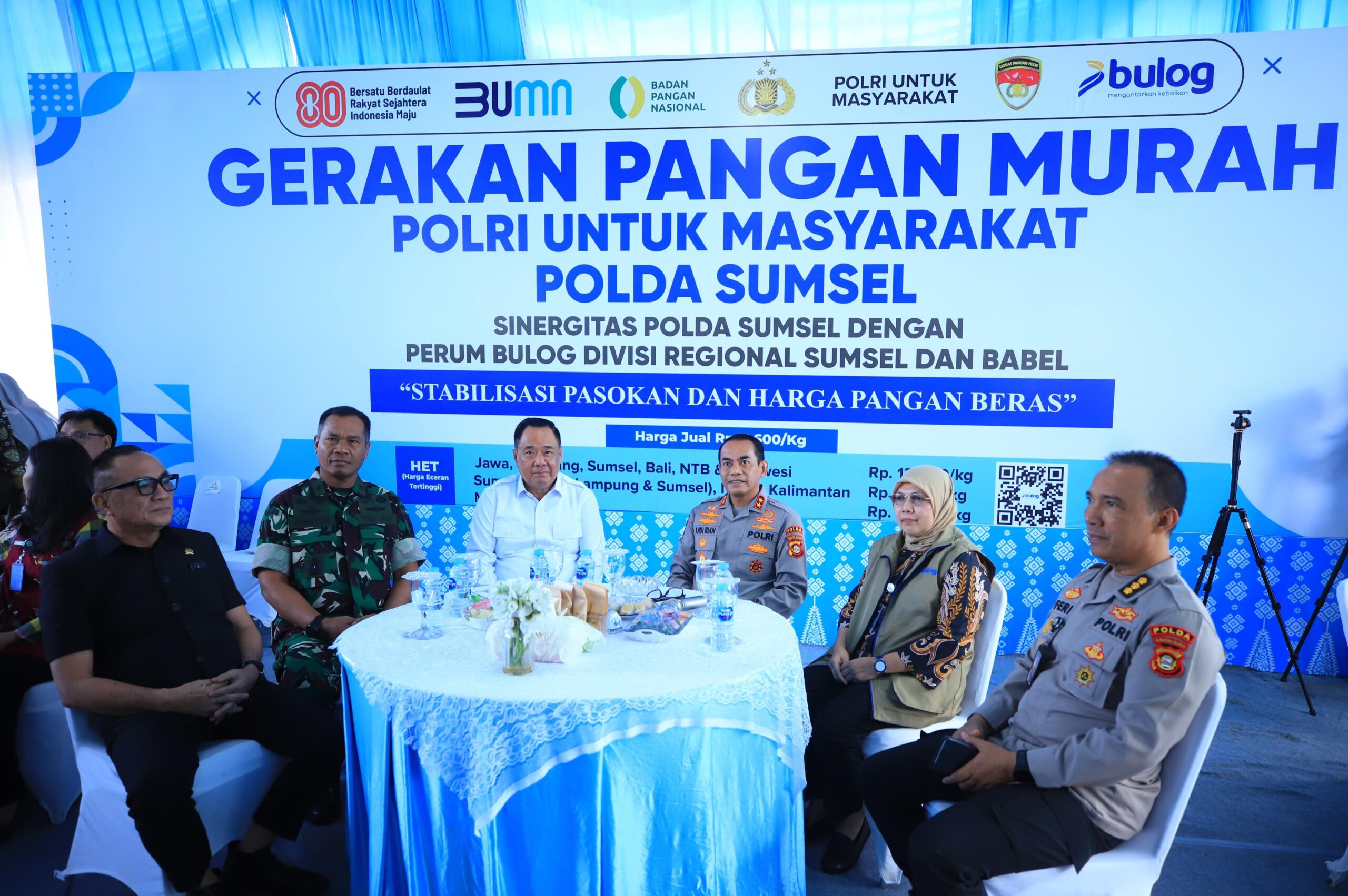 Wagub Sumsel, Cik Ujang saat menghadiri Kick Off Launching Gerakan Pangan Murah Polri yang digelar secara virtual.(Foto:J)