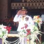 Gubernur Sumsel,Herman Deru saat memberi penghormatan detik detik Proklamasi HUT RI ke 80.(Foto:J)